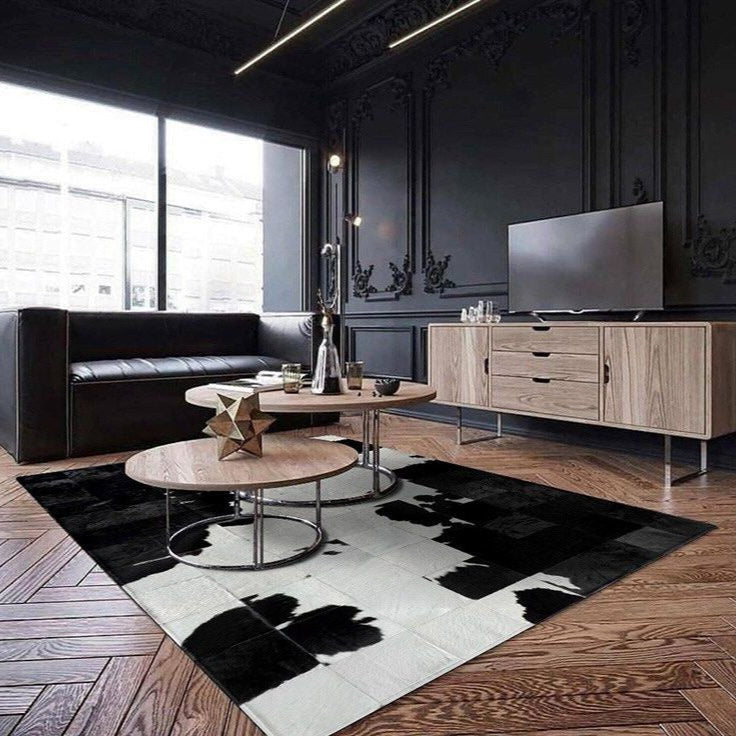 FIORALITH Modern Cowhide Leather Rug - Cassa Haus Singapore
