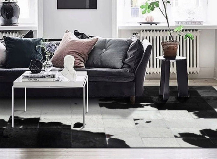 FIORALITH Modern Cowhide Leather Rug - Cassa Haus Singapore