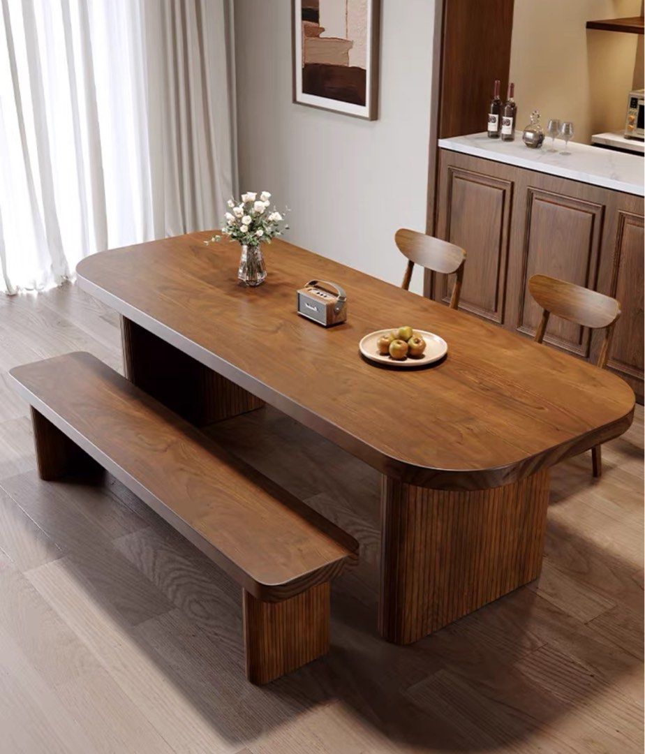 LOVON Rustic Solid Wood Dining Table - Radical Homes Singapore