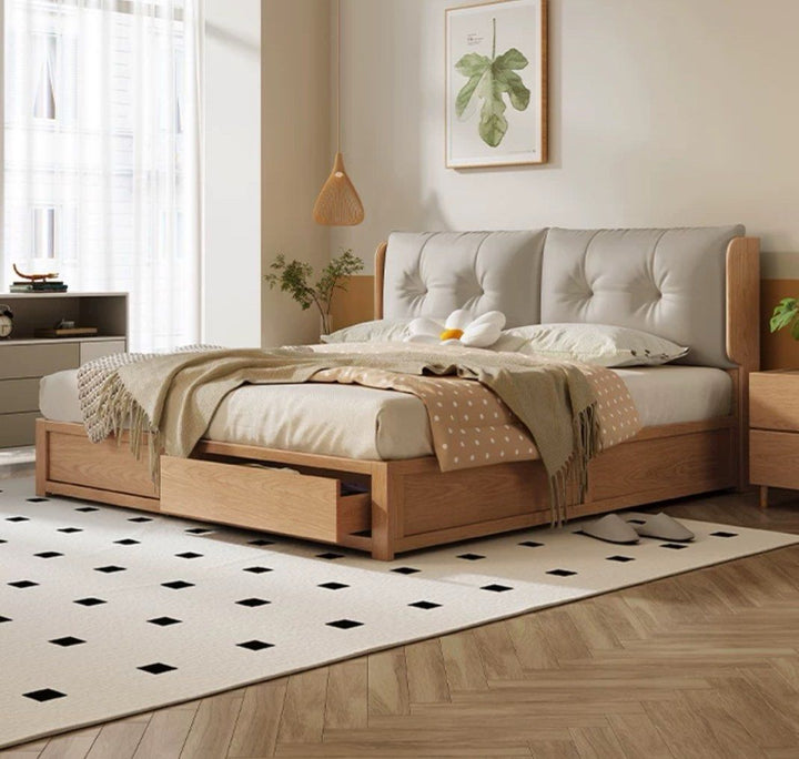 STACEY Japandi Storage Bedframe - Radical Homes Singapore