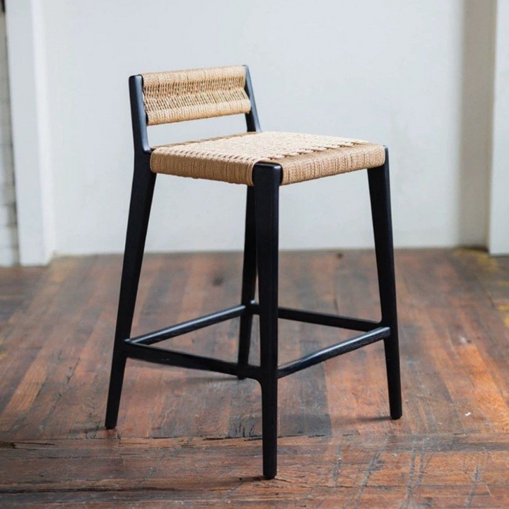 ESTERO Rustic Rattan Bar Stool - Radical Homes Singapore