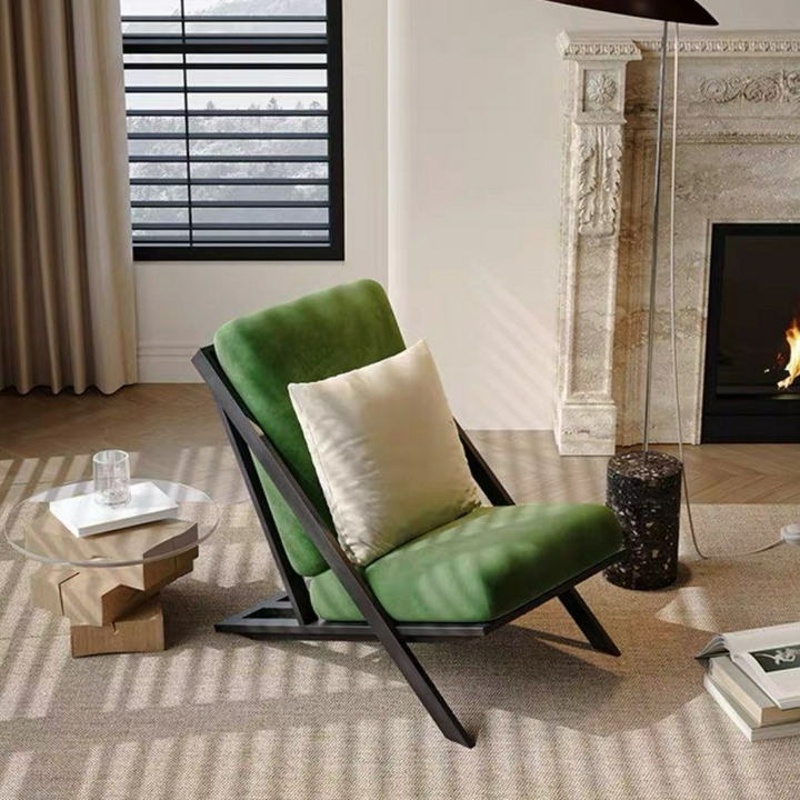 JESSE Scandinavian Velvet Lounge Chair - Radical Homes Singapore