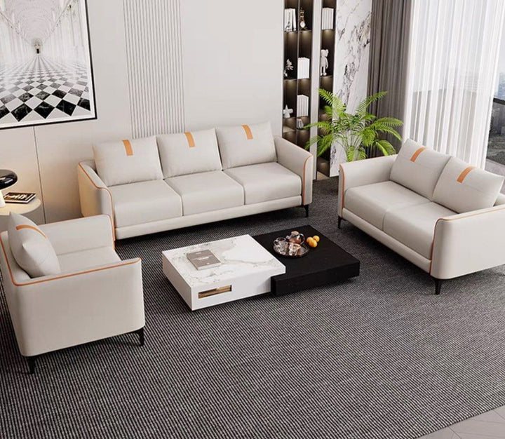 HALSOR Modern Scratch-Proof Leather Sofa - Radical Homes Singapore