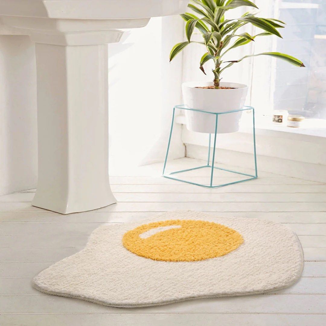 SUNNY SIDE UP Egg Bathroom Rug - Radical Homes Singapore