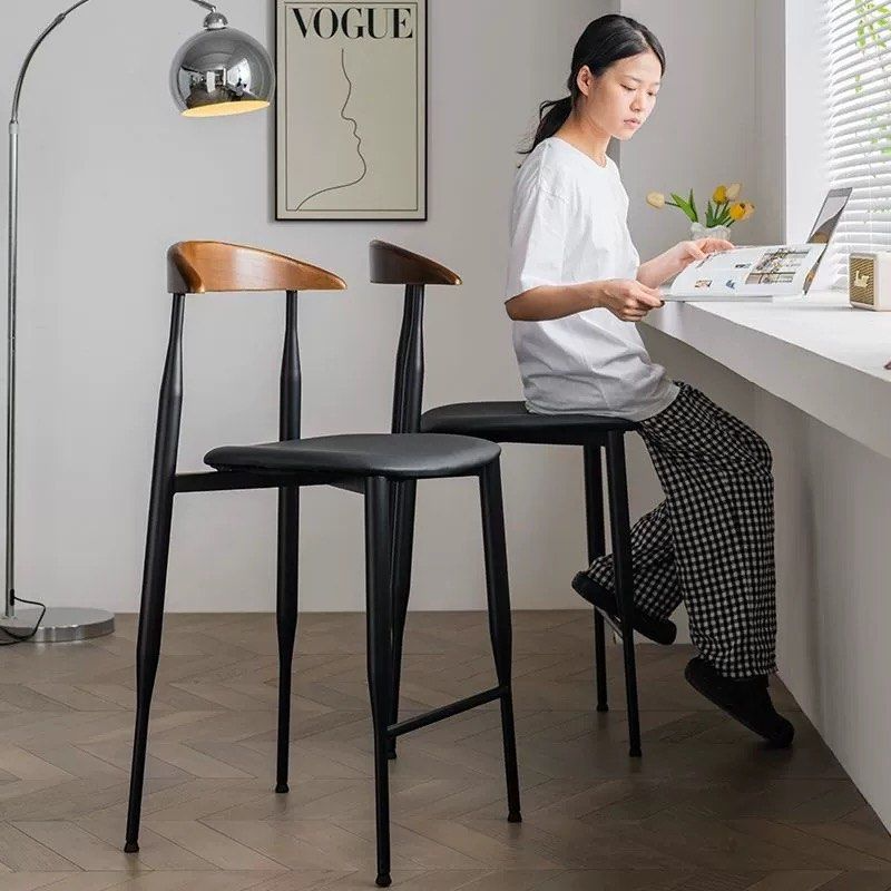 KAYEN Modern Leather Bar Stool - Radical Homes Singapore