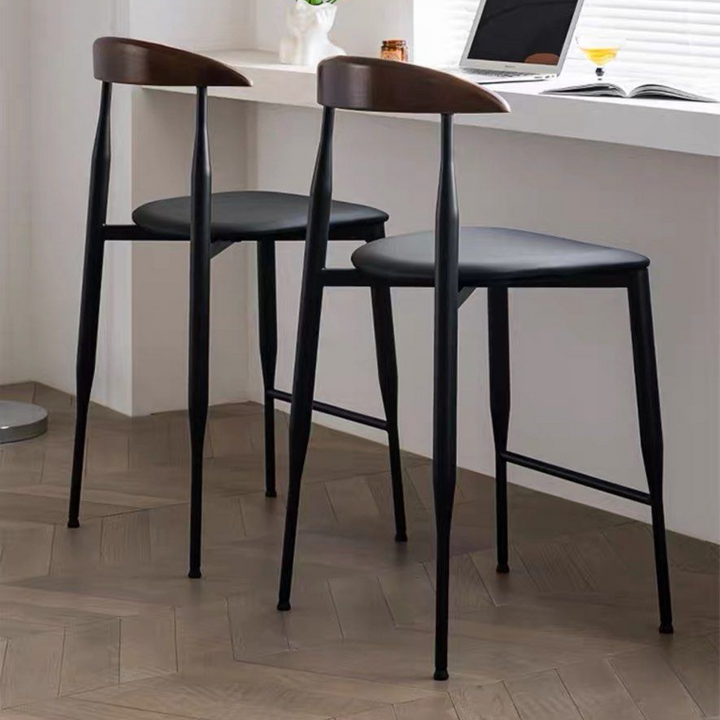 KAYEN Modern Leather Bar Stool - Radical Homes Singapore