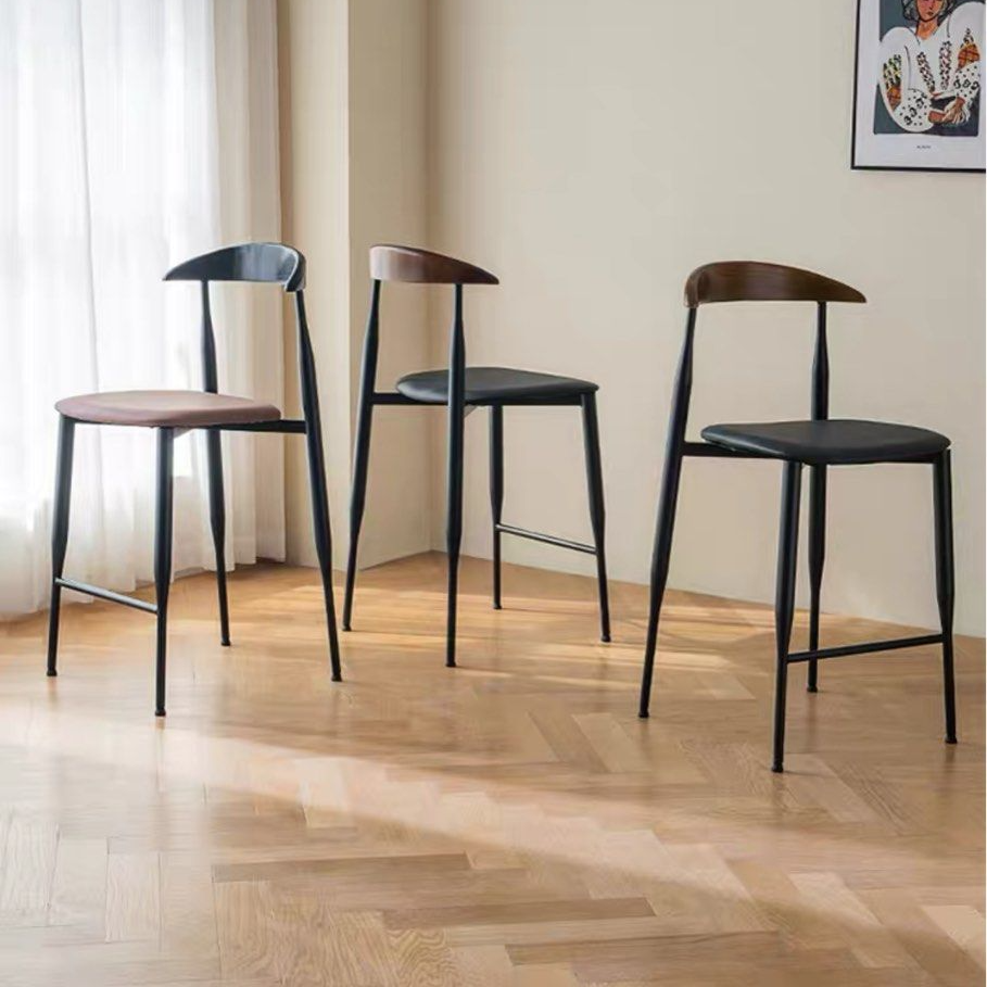 KAYEN Modern Leather Bar Stool - Radical Homes Singapore