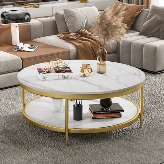 JULIAN Modern Round Marble Coffee Table - Cassa Haus Singapore