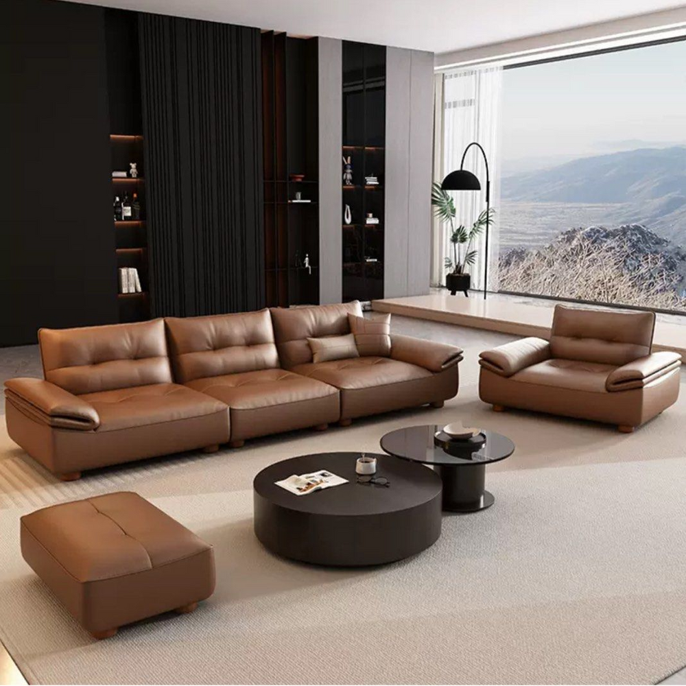 VALIERRO Modern Leather Sofa - Radical Homes Singapore