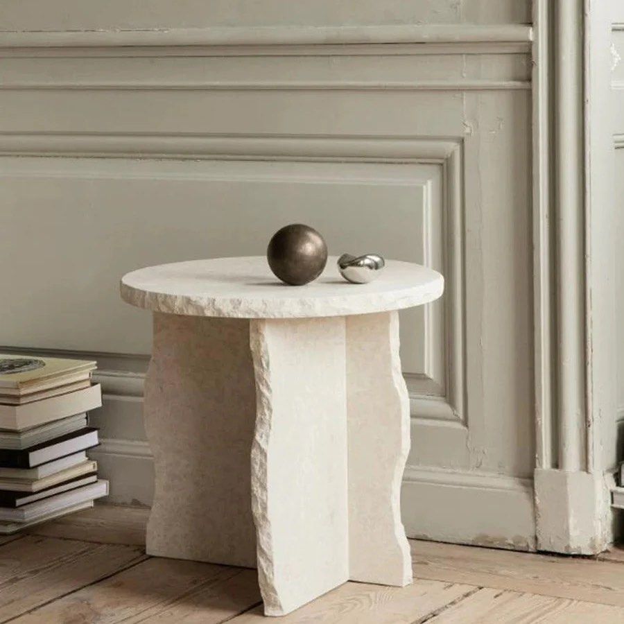 TIGENN Travertine Side Table - Radical Homes Singapore