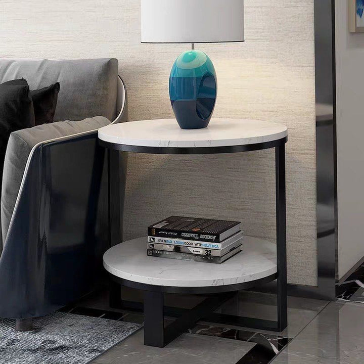 KOWALSKI Modern Marble Round Side Table - Radical Homes Singapore