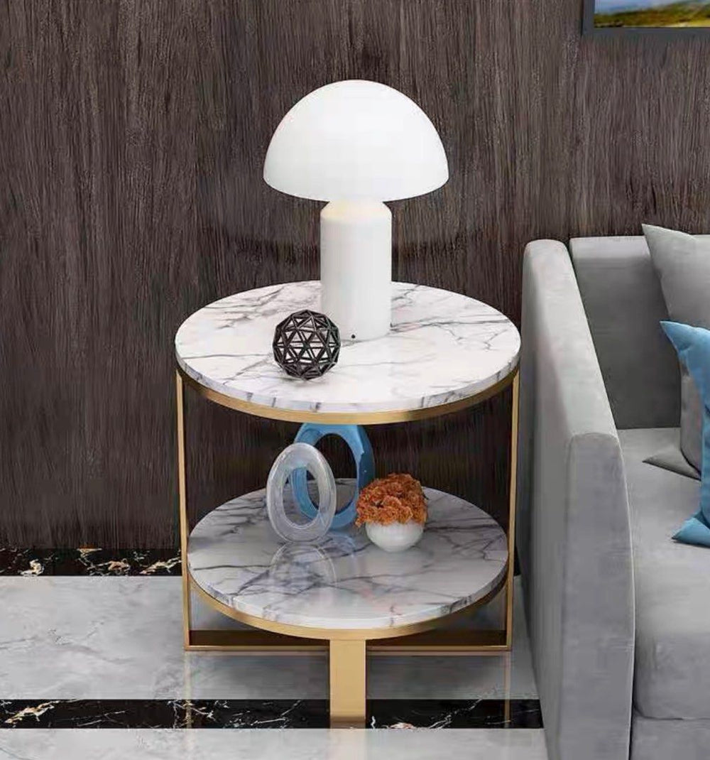 KOWALSKI Modern Marble Round Side Table - Radical Homes Singapore