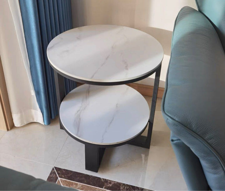 KOWALSKI Modern Marble Round Side Table - Radical Homes Singapore