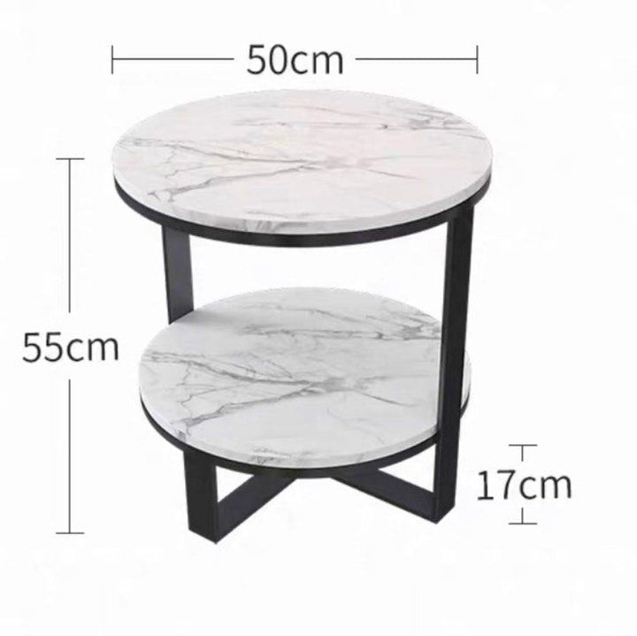 KOWALSKI Modern Marble Round Side Table - Radical Homes Singapore