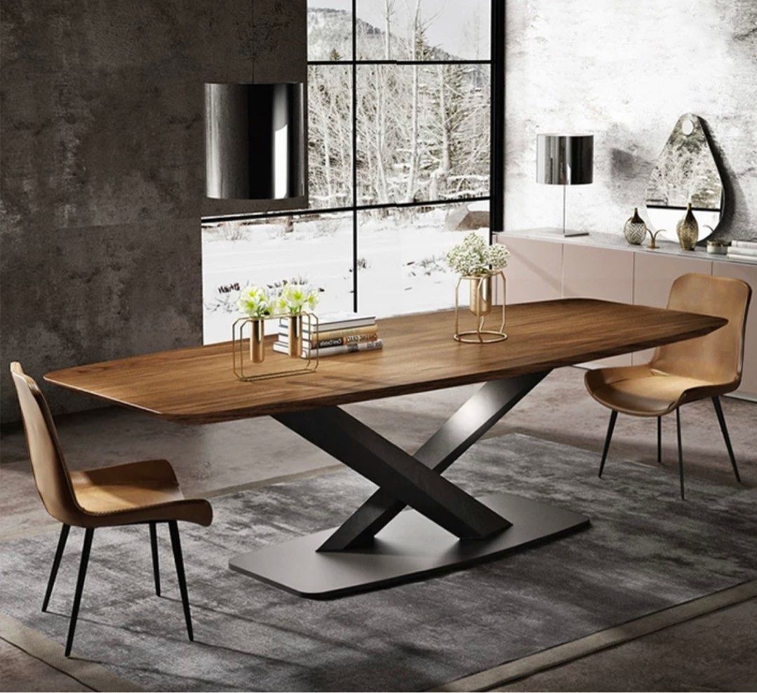 ANSEL Walnut Dining Table - Radical Homes Singapore