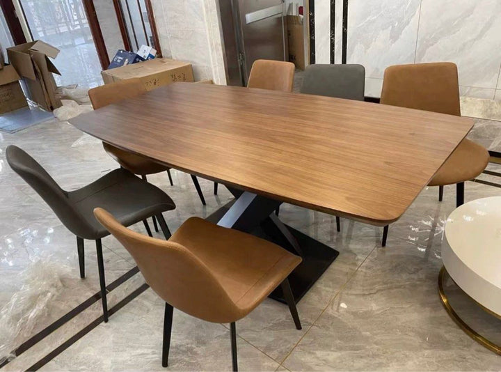 ANSEL Walnut Dining Table - Radical Homes Singapore