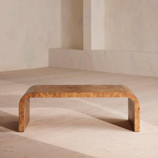 MAVERO Modern Rectangular Mappa Burl Coffee Table - Cassa Haus Singapore
