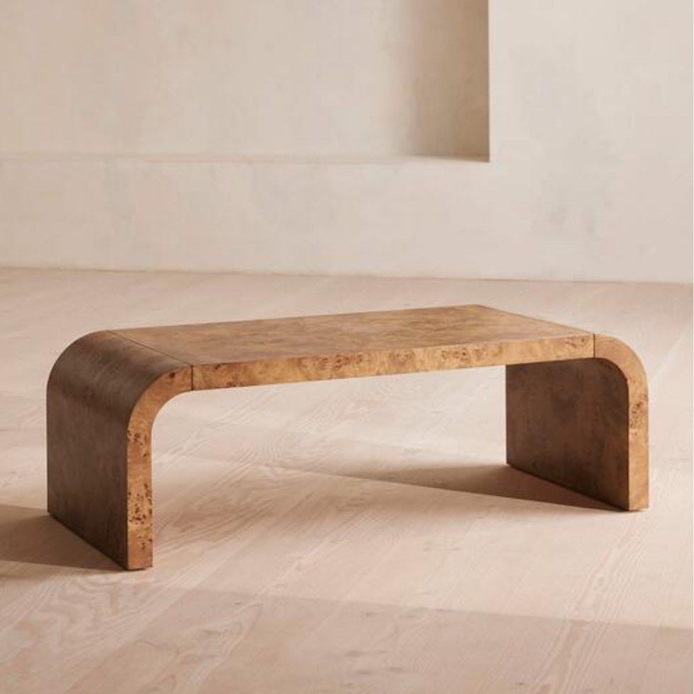 COSTA Modern Rectangular Mappa Burl Coffee Table - Radical Homes Singapore