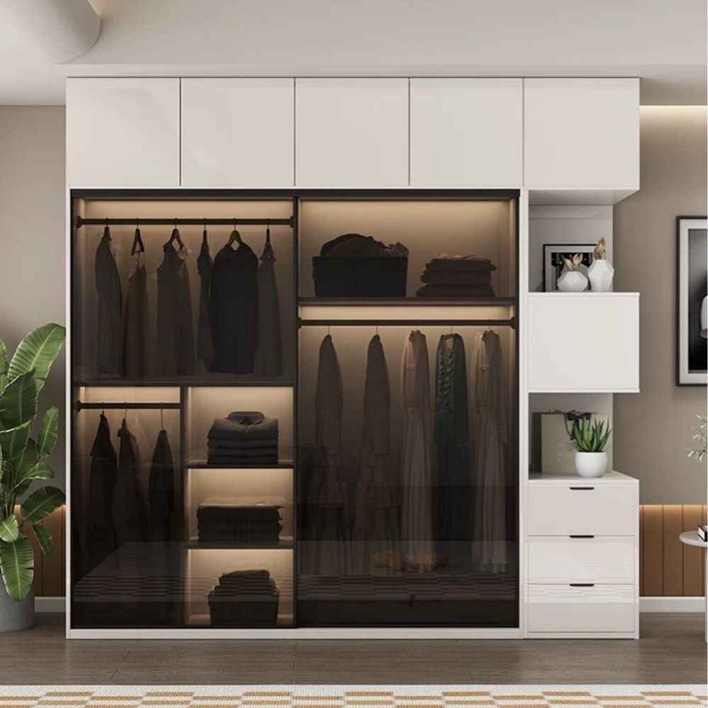 DECIMUS Modern Glass Wardrobe - Radical Homes Singapore