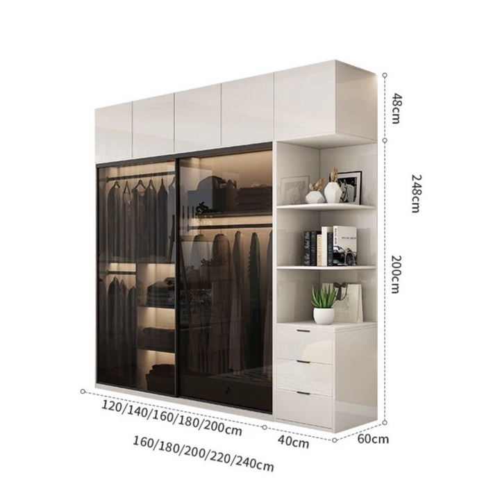 DECIMUS Modern Glass Wardrobe - Radical Homes Singapore