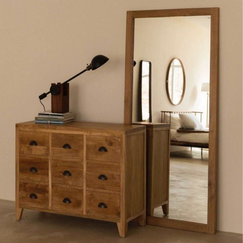 TRELIS Rustic Solid Wood Mirror - Radical Homes Singapore