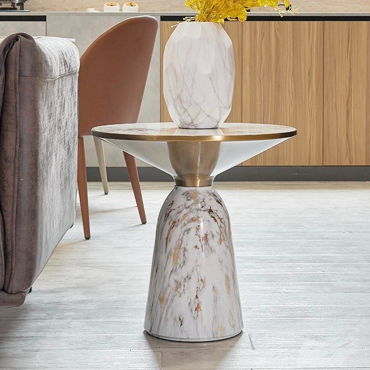 GENDRY Modern Marble Side Table - Radical Homes Singapore