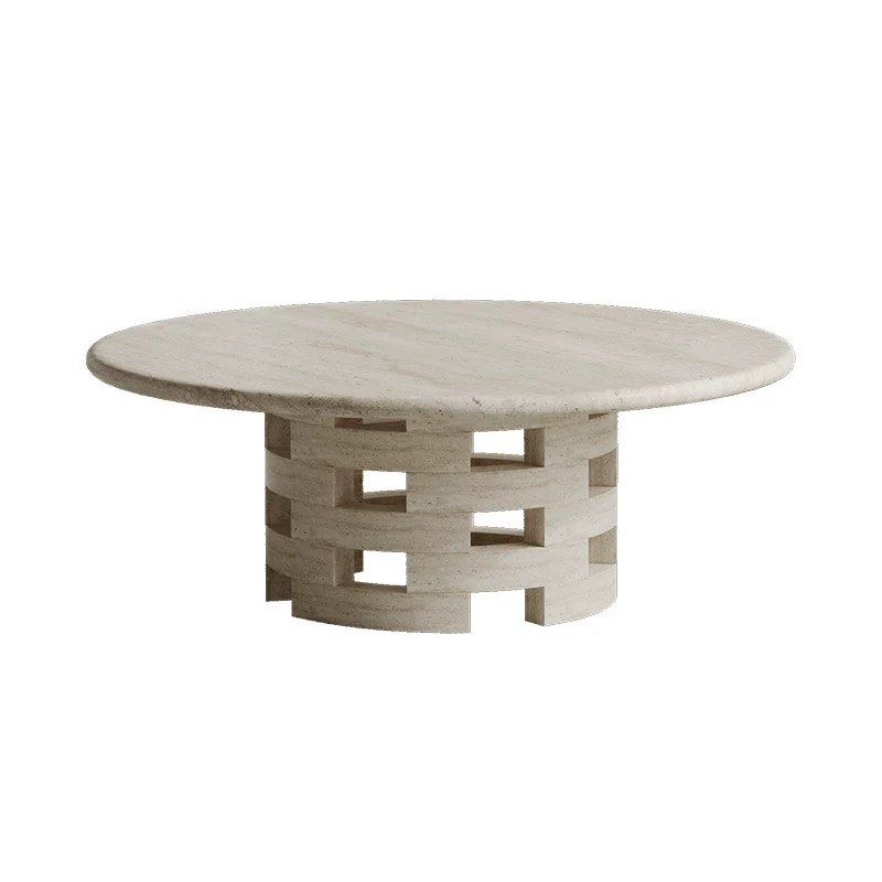VESELE Modern Travertine Coffee Table - Radical Homes Singapore