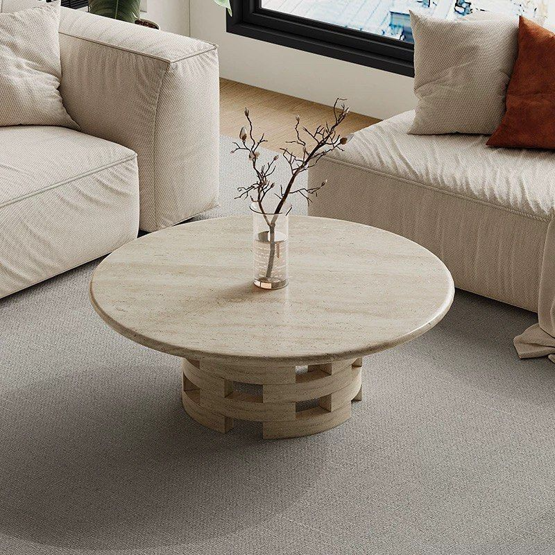VESELE Modern Travertine Coffee Table - Radical Homes Singapore