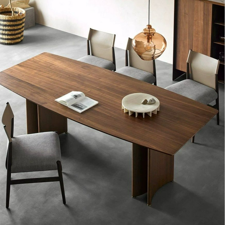 PALIC Rustic Walnut Dining Table - Radical Homes Singapore