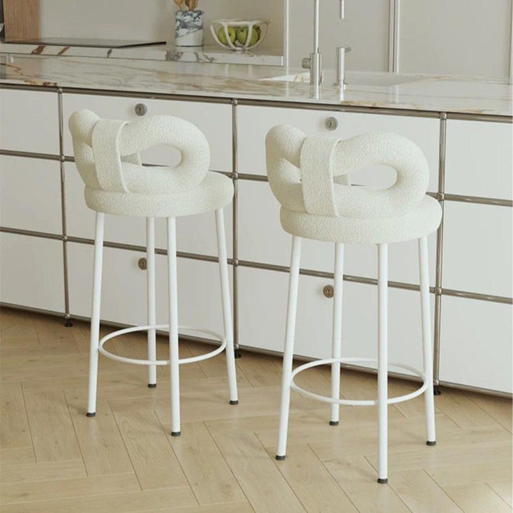 ESTON Modern Boucle Ribbon Bar Stool - Radical Homes Singapore
