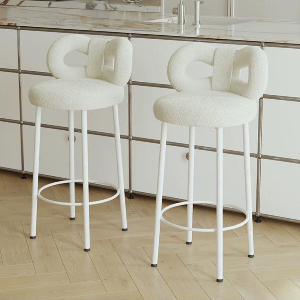 ESTON Modern Boucle Ribbon Bar Stool - Radical Homes Singapore