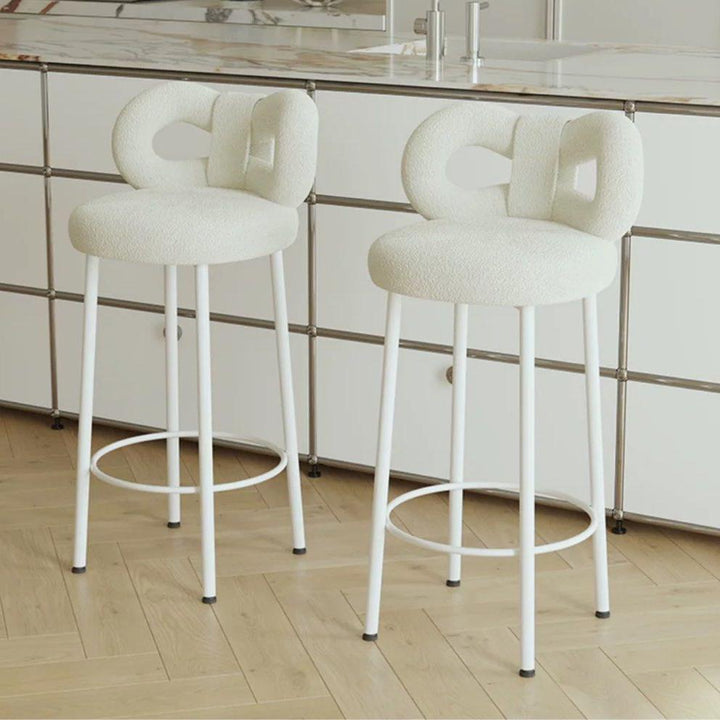 ESTON Modern Boucle Ribbon Bar Stool - Radical Homes Singapore