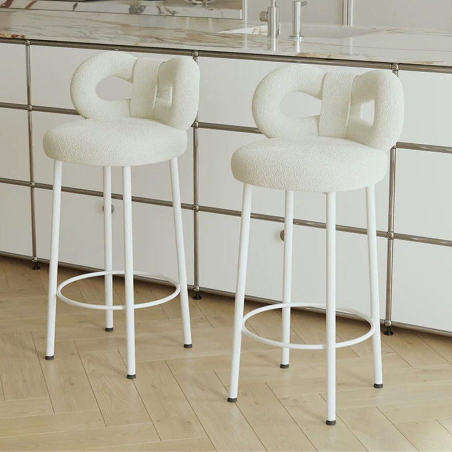 ESTON Modern Boucle Ribbon Bar Stool - Radical Homes Singapore