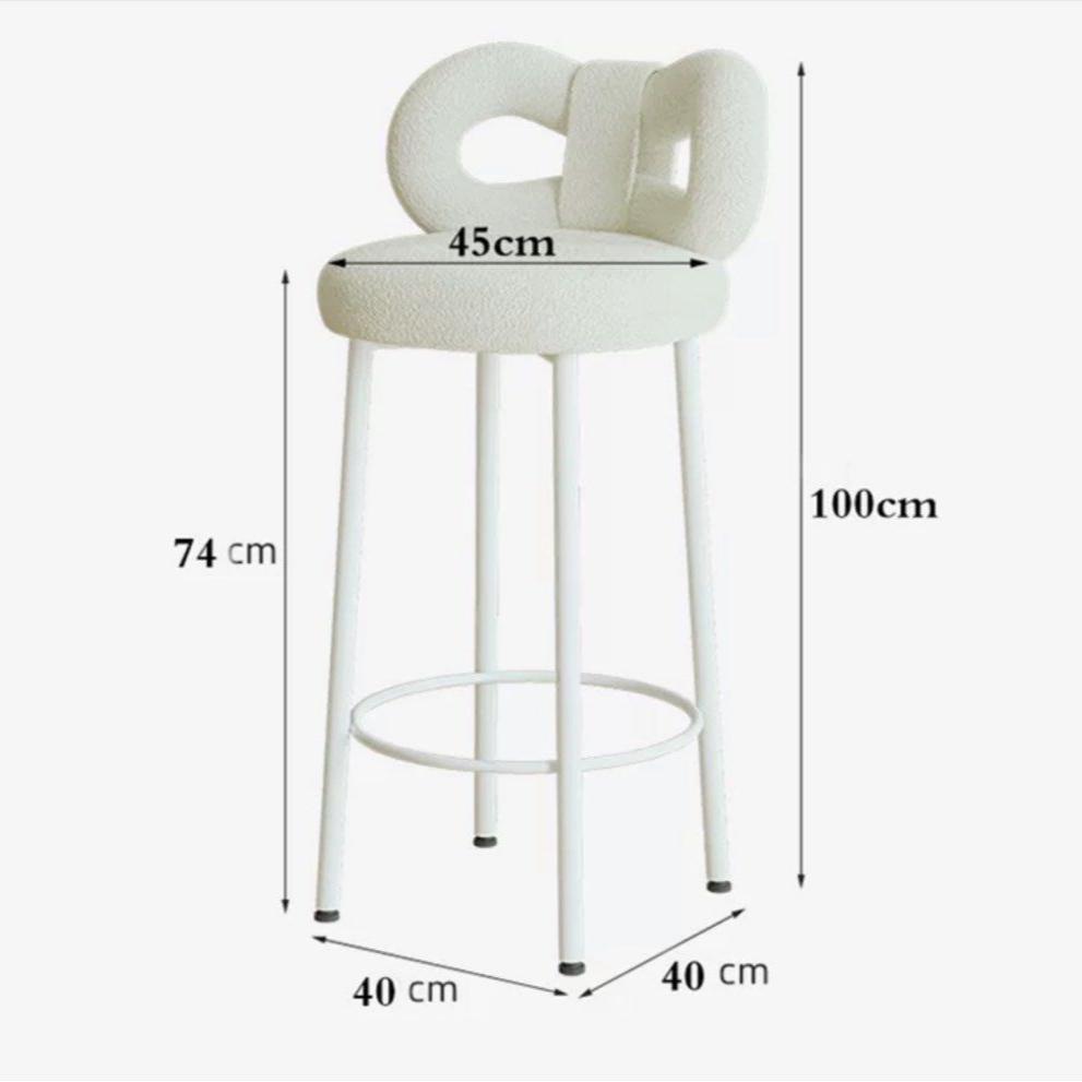 ESTON Modern Boucle Ribbon Bar Stool - Radical Homes Singapore