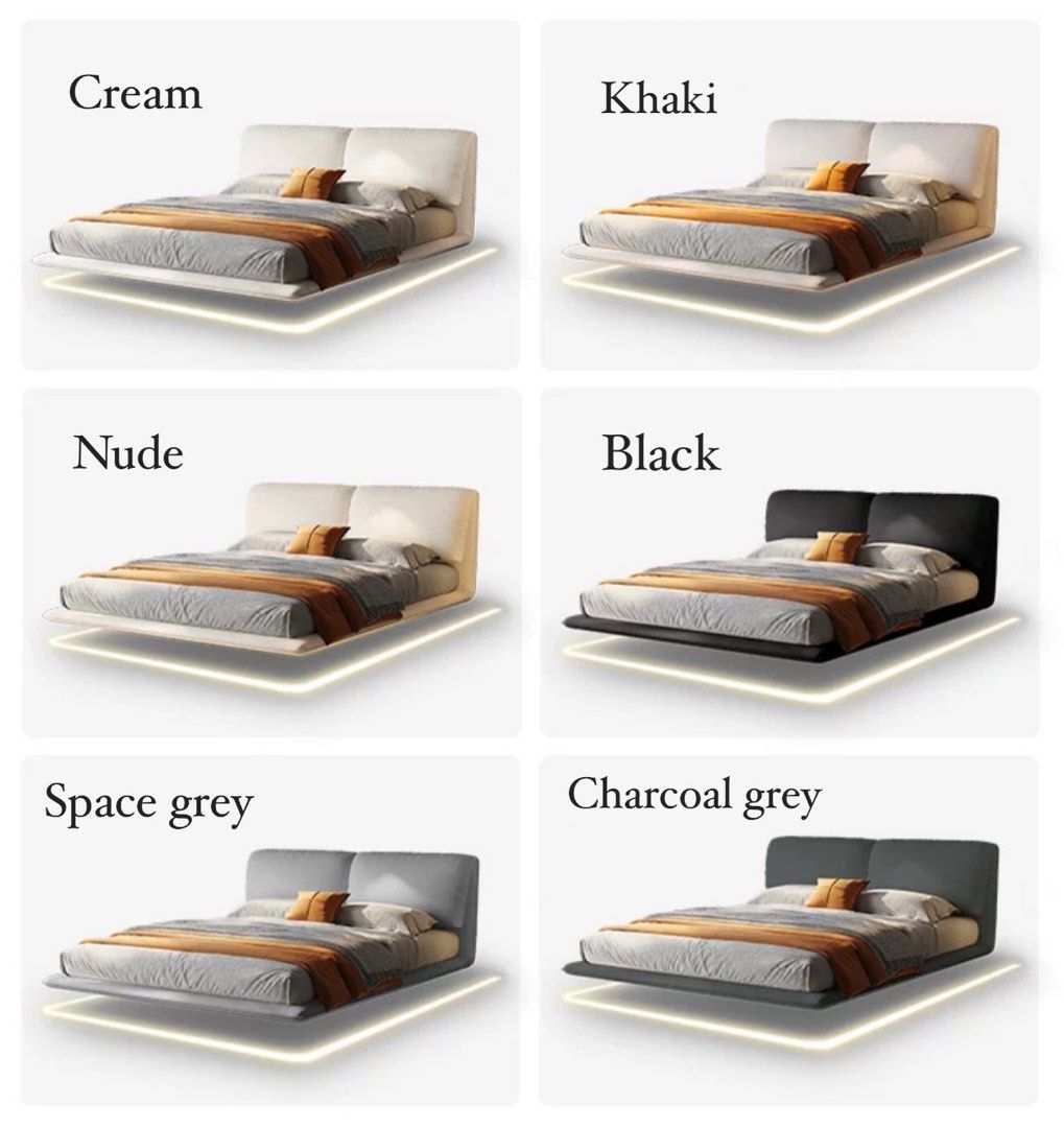 VAIRA Modern Floating Leather Bed - Radical Homes Singapore