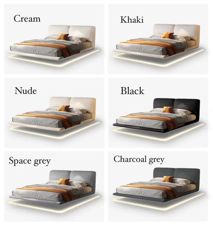 VAIRA Modern Floating Leather Bed - Radical Homes Singapore