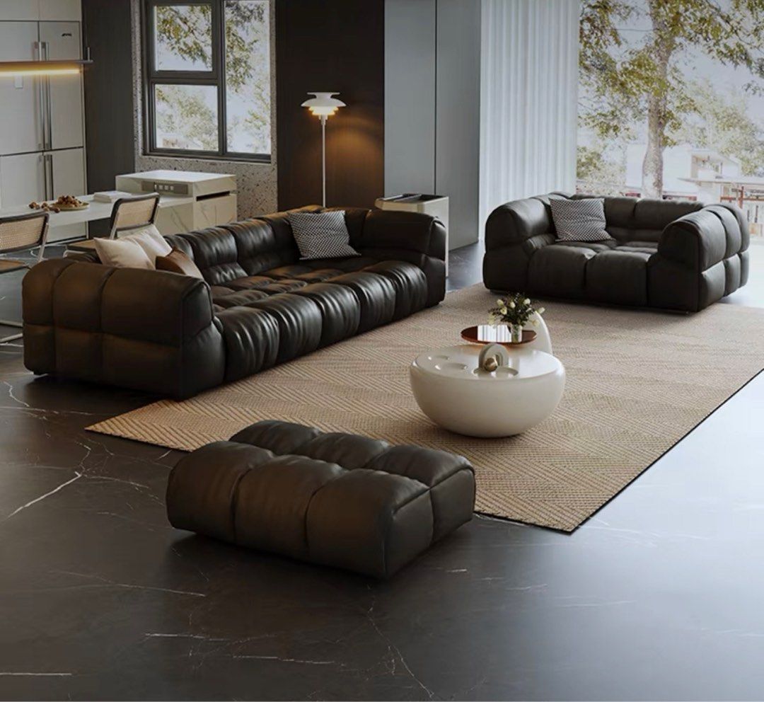 TAVESTI Modern Leather Sofa - Radical Homes Singapore