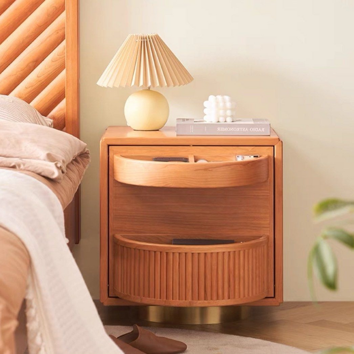 SAPER Modern Rotatable Solid Wood Side Table - Radical Homes Singapore