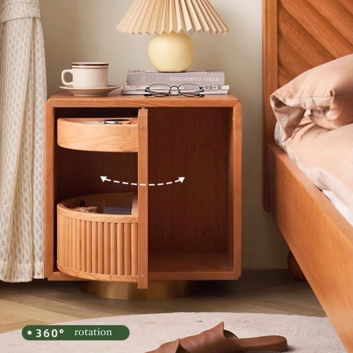 SAPER Modern Rotatable Solid Wood Side Table - Radical Homes Singapore