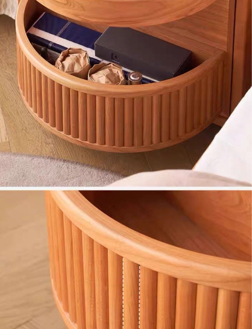 SAPER Modern Rotatable Solid Wood Side Table - Radical Homes Singapore