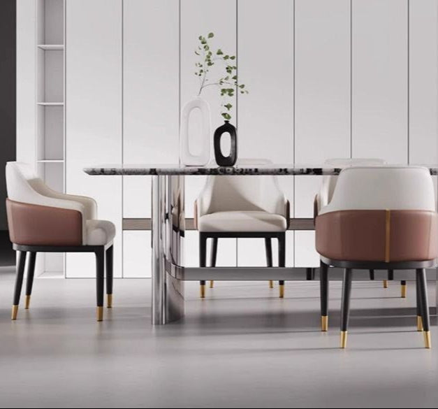 FONTAINE Modern Leather Dining Chair - Radical Homes Singapore