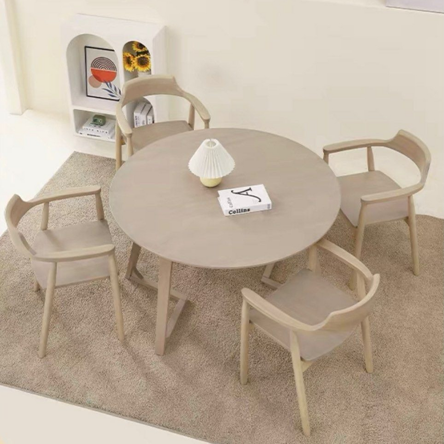 TREVINO Japandi Solid Wood Dining Table - Radical Homes Singapore