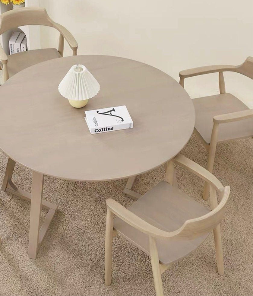 TREVINO Japandi Solid Wood Dining Table - Radical Homes Singapore