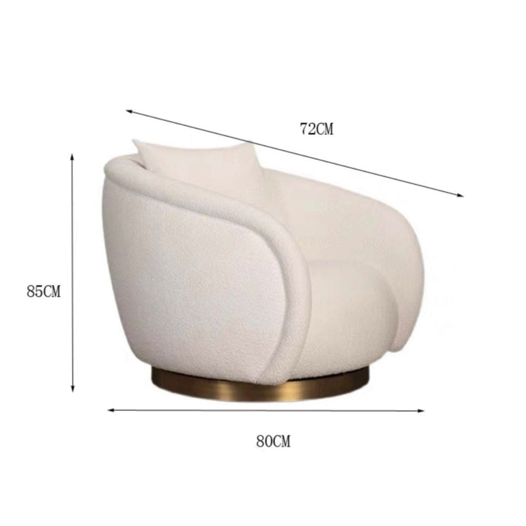 ASHER Modern Boucle Lounge Chair - Radical Homes Singapore