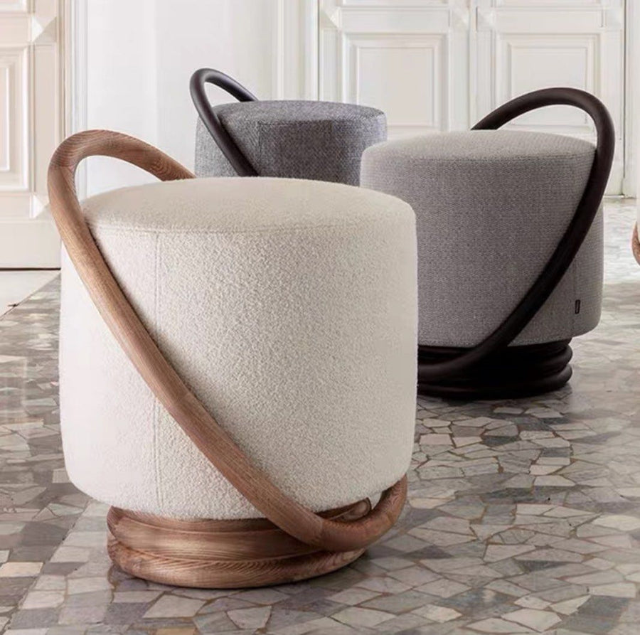 AEREN Modern Boucle Stool - Radical Homes Singapore