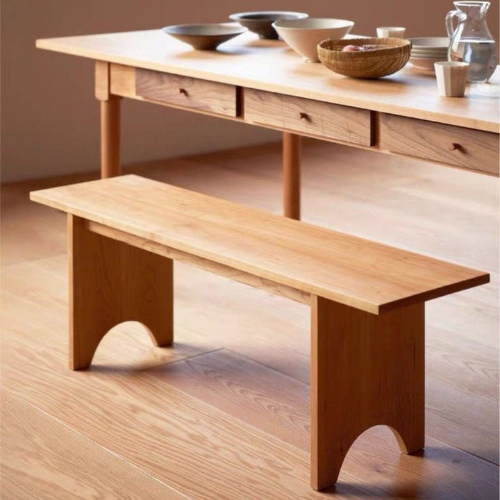 JEMIMA Japandi Solid Wood Dining Bench - Radical Homes Singapore