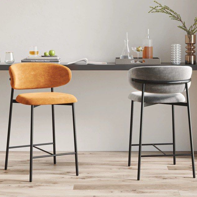 VELE Modern Velvet Bar Stool - Radical Homes Singapore