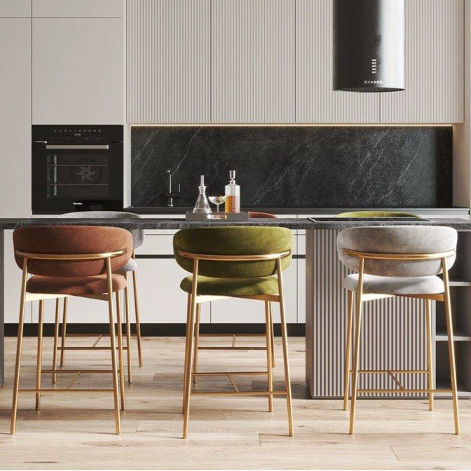 VELE Modern Velvet Bar Stool - Radical Homes Singapore