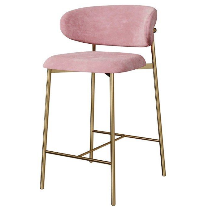 VELE Modern Velvet Bar Stool - Radical Homes Singapore