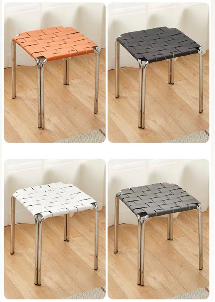 CHANE Modern Leather Stool - Radical Homes Singapore